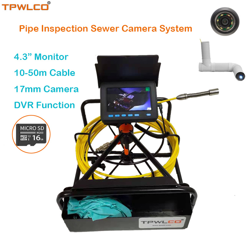 Underwater Inspection Camera 50M - 4.3inch Pipeline Waterproof Inspection System Support