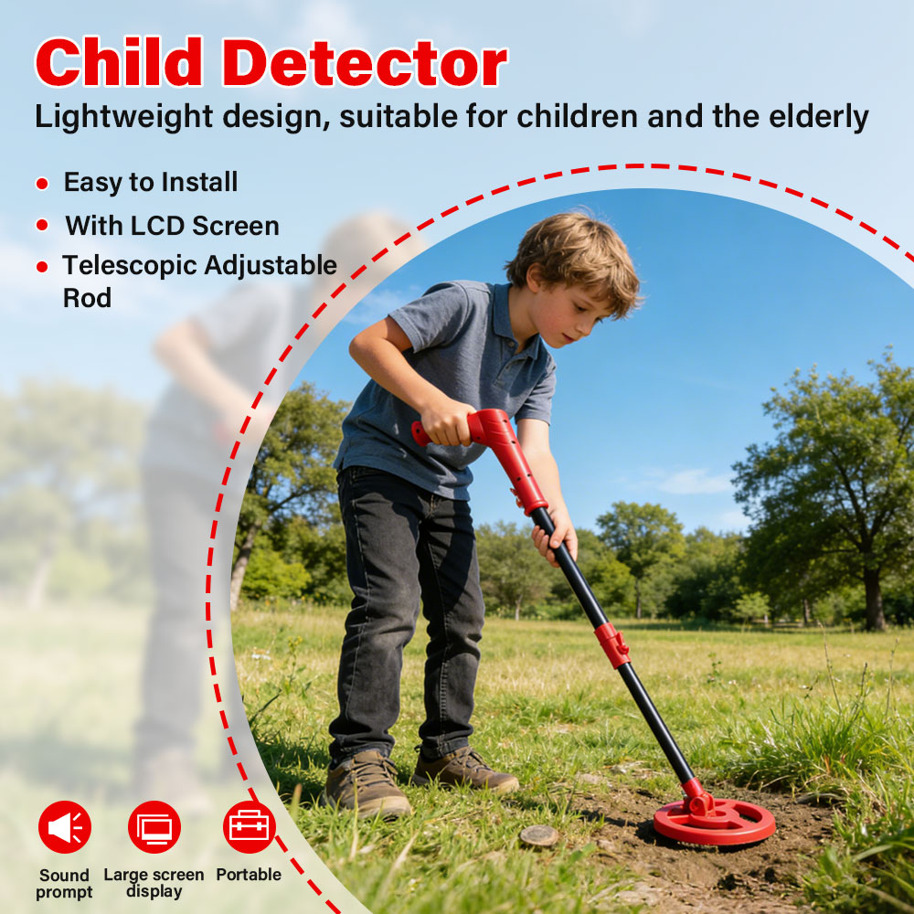 Underwater Metal Detector Waterproof - Kids Metal Detector Adjustable 27.5-37.8 Inch