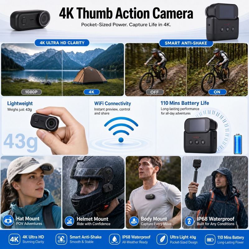 APEX Action 4K Camera  Mini PO - Underwater Fishing Camera 4K recension och pris