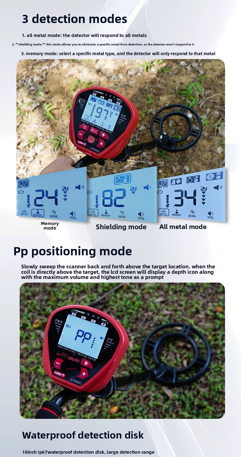 UNIT UT660C UT660D UT660E Indu - Underwater Metal Detector Waterproof recension och pris