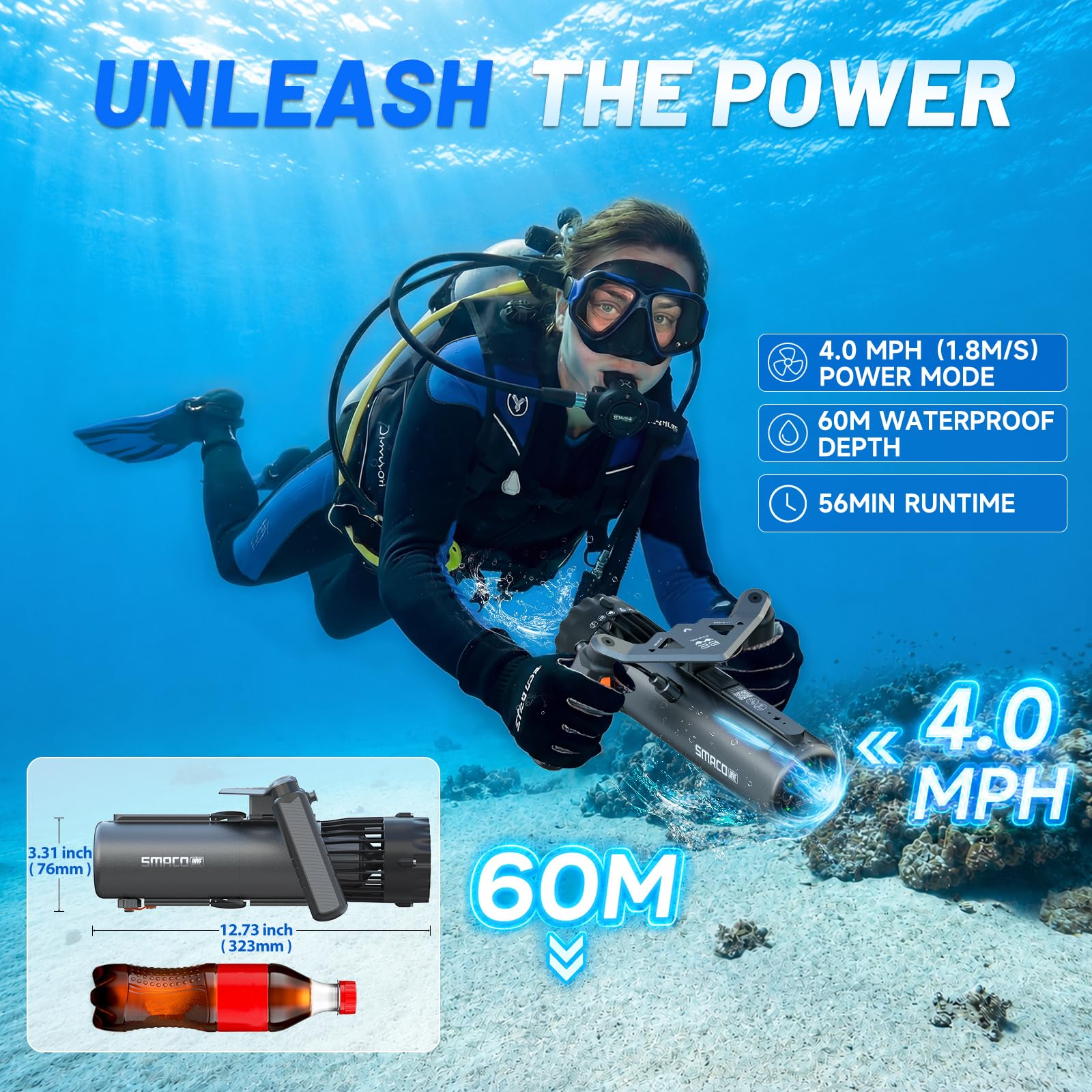 SMACO Underwater Scooter 1.8m/ - Underwater Scooter Sea Scooter recension och pris